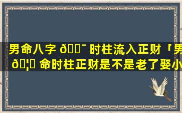 男命八字 🐯 时柱流入正财「男 🦈 命时柱正财是不是老了娶小老婆」